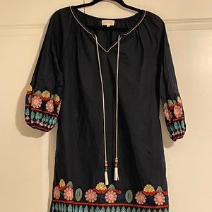 Navy blue puff sleeve dress